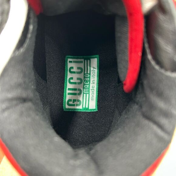 Men's Gucci Mac 80 high top leather sneakers size 13 made in Italy - Picture 9 of 11